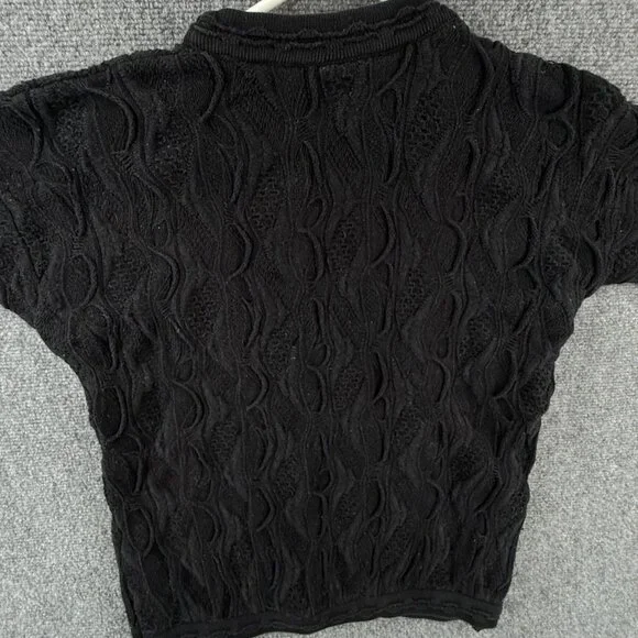 COOGI Australia Black 3D Textured Knit Sweater Pullover Cotton Small Ladies - Picture 14 of 16